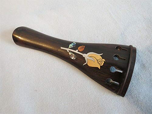 FidgetKute one Piece Ebony Violin Tailpiece 4/4 Inlay Shell Beauty Tulip Show One Size
