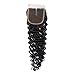 Deep Wave Bundles Brazilian Curly Hair Deep Wave 3 Bundles Human Hair Bundles Natural Black Hair Deep Wave Curly Hair Extensions (14 inch closure)