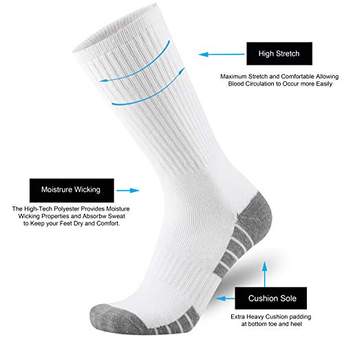 ONKE Cotton Cushion Crew Socks for Men Athletic All Season Heavy Duty