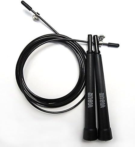 vigur Jump Rope, Fast Black Jump Rope, For CrossFit MMA, Boxing And Fitness, Bearing Skipping Speed Cable Steel Jump Rope