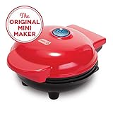 Dash DMS001RD Mini Maker Electric Round Griddle for Individual Pancakes, Cookies, Eggs & other on the go Breakfast, Lunch & Snacks with Indicator Light + Included Recipe  - Red