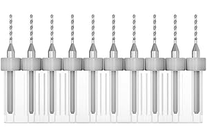 TA-VIGOR 10pcs 0.8mm Micro Drill Bit, PCB Drill Bit with 1/8 Inch Shank Tungsten Carbide Rotary Tool for Print Circuit Board Stone CNC Engraving
