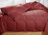 Cranberry Brick Red Colored Feather Down Comforter - King Size