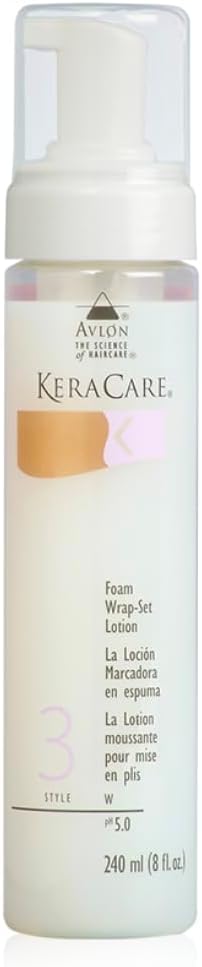 KeraCare Foam Wrap Set Lotion 8oz Heat Activated Hold Conditioning