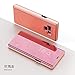Galaxy S10 Plus Case, Ankoe Luxury Translucent View Mirror Flip Electroplate Plating Stand Shockproof 360 Full Body Protective Hard PC Cover for Samsung Galaxy S10 Plus (Rose Gold)