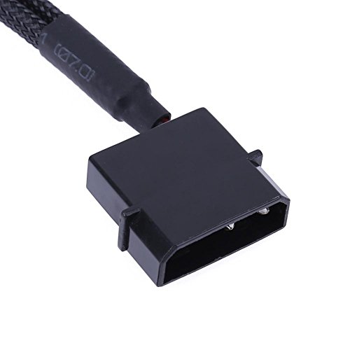 Vanpower 2Pcs 27cm Black Sleeved 4Pin IDE Molex to 2-Port 3Pin/4Pin Cooler Cooling Fan Splitter Power Cable