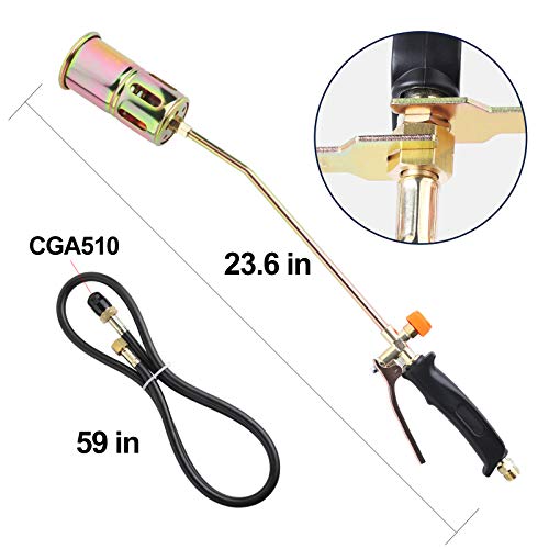 Propane Torch Weed Torch Industrial Heating Torch with 4 Nozzles,Weed