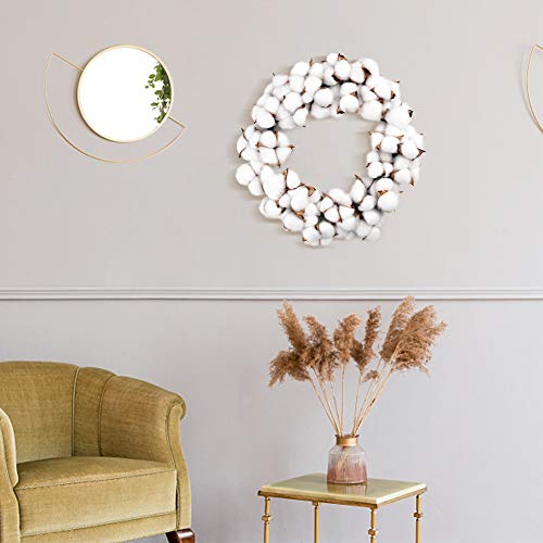 POPLAY 12 Inch Cotton Wreath Cotton Boll Wreath Rustic Wreaths for Front Door Wedding Decoration