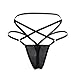10AGIRL Women's Black Charming Thong Lingerie Lace G-String T-Back Panties Strappy Body Harness Panties (C-Black, Small)