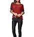 Sarin Mathews Women's Casual Round Neck Loose Fit Short Sleeve T-Shirt Blouse Tops Burgundy XL