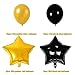 60th Birthday Decorations Kit - Happy Birthday Banner,40-Inch 60 Foil balloons,Gold Black Star Balloons Latex Balloons with Golden Ribbon for 60 Years Old Party Supplies