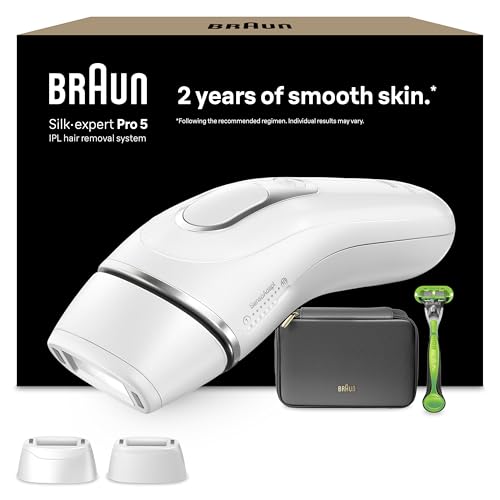 Braun Epilateur Lumiere Pulsee Silk·expert Pro 5, Epilation Semi-Définitive, Alternative Au Laser, Résultats En 2 Séances, Têtes Pour Épiler Jambes, Visage, Maillot Et Plus