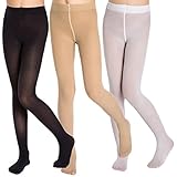 Aaronano Little Girls' Dance Footed Tights 3-Pair-Pack