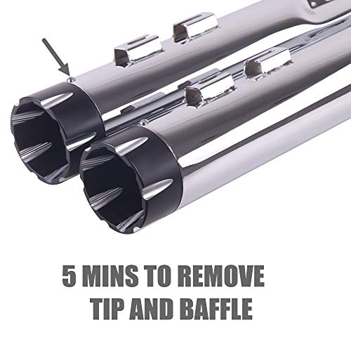 SHARKROAD Chrome 4.0" Slip Ons Muffler Exhaust For Harley Davidson