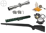 Ultimate Arms Gear ATI Mosin Nagant Monte Carlo Rifle Fixed Stock M44 91-30 M91-30 7.62x54 Rail Mount + 2-7x32 Long Eye Relief Silver Finish Mil Dot Reticle