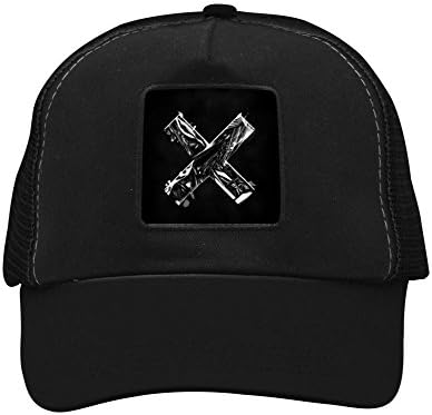 CAHAFun Unisex Adults Black X Snap Back Trucker Hat Mesh Cap