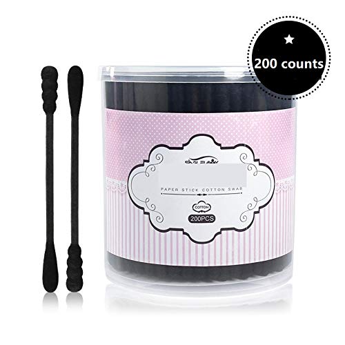 Easy To Clean Double Head Cotton Swab Cotton Buds Natural Soft Ears Stick Suitable for Ear Cleaning Make up Removing (Color : Green, Size : 7.64cm) - Thumbnail 5