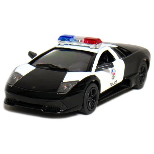 5" Lamborghini Murcielago LP640-4 Police1:36 Scale (Black/White)