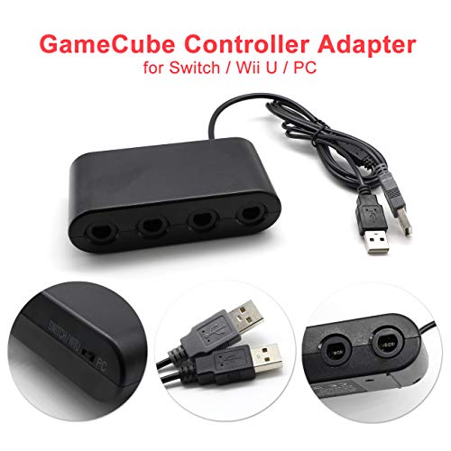 The perseids Gamecube Controller Adapter Compatible with Nintendo Switch Wii U, PC USB, and Switch, 4 Port