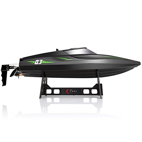 ALLCACA RC Boats 2.4Ghz Remote Control Boat 28KM/H High Speed Stunt Electric Racing Boats Toy for Kids and Adults,Black