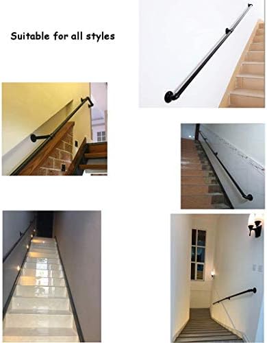 階段のドアやセラー玄関 階段ポーチデッキハンドレールへの素朴な黒工業手すり 1フィート フィート 金属鍛造アイアン階段手すり屋内屋外の階段身体障害者高齢者の子供のダイレクト Size 8ft B086wgw2f2 6 048円