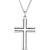 Sonia Jewels Solid 925 Sterling Silver Cross Crucifix Charm Pendant Chain Necklace (20mm x 30mm)