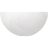 Capital Lighting 1681MW Crescent Modern Minimalistic Faux White Alabaster Glass Bowl Wall Sconce Pocket Sconce, 1-Light 100 W