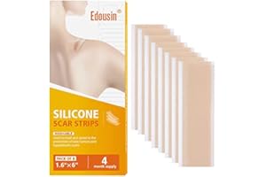 Silicone Scar Sheets 6"×1.6”, Multi-Use Scar Removal Strips, 8 Pcs (4 Month Supply) Scar Removal Silicone Scar Strips, Reusab
