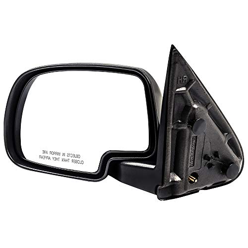 SCITOO Driver Side Mirror Black Smooth Replace Mirror Parts with Manual Fold Manual Adjustment Compatible with 1999-2006 for Chevy Silverado Suburban Tahoe for GMC Sierra Yukon
