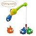 Bath Toys Bathtub Fishing Game with Floating Fish Pole Squirt Water Learning Toy with Funny Expression for Baby Toddlers Kids Girls Boys Early Education, Random Delivery