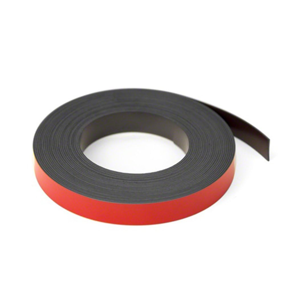 MagFlex® Lite Flexible Matt Red Magnetic Gridding Tape for Whiteboards, Noticeboards or Filing Cabinets - 12.7mm Wide - 5m Length - Pack of 5