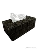 NEW Chocolate Woven RETRO RECTANGULAR Kleenex Tissue DISPENSER Box Cover Holder