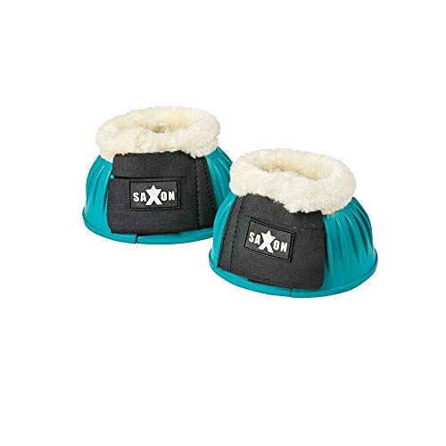 Saxon. Fleece Trim Rubber Bell Boots Navy/White Full