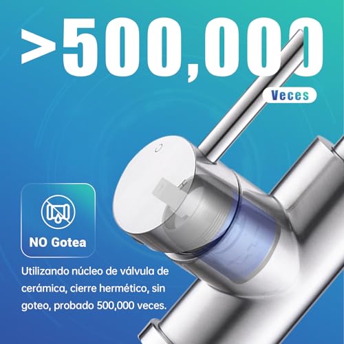 APPASO Grifo de Cocina, Níquel Cepillado de Acero Inoxidable SUS304 Mezclador para Fregadero, Grifos para Fregadero de Cocina de Alto Arco Llaves para Fregadero de Cocina con Placa de Cubierta