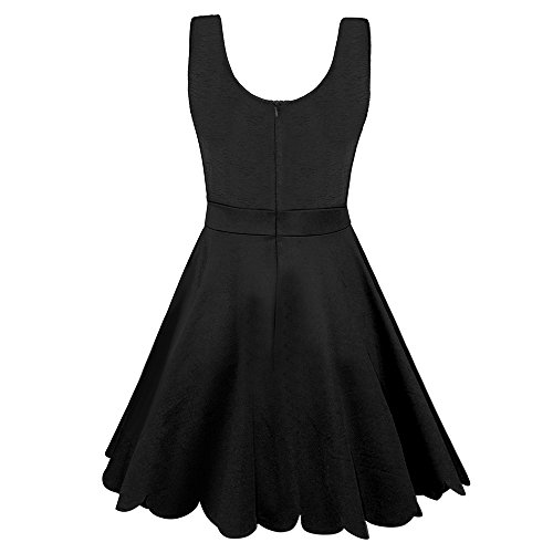 Dreaweet Women's V-Neck Sleeveless Scalloped A-Line Cocktail Party Wedding Dress