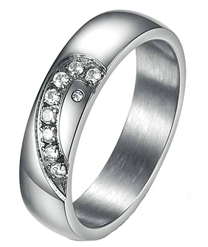 Mens wedding bands stainless steel couple jewelry heart…