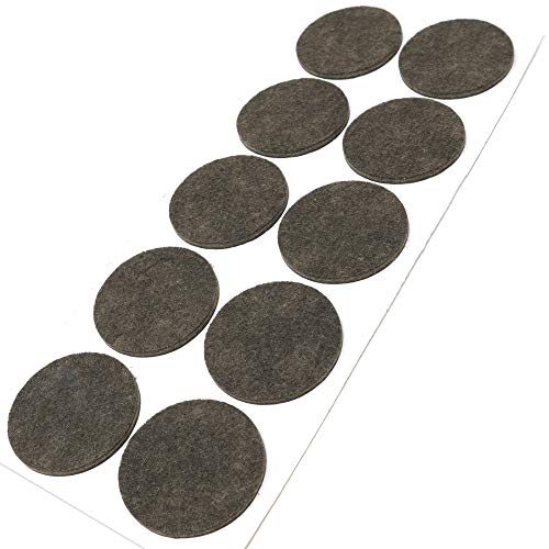 Adsamm® / 10 x zelfklevende viltglijders/Bruin/ø 45 mm/Rond/Meubelviltglijders met een dikte van 3,5 mm/Meubel- en vloerbescherming