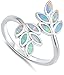 CHOOSE YOUR COLOR Sterling Silver Leaf Ring