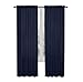 GoodGram 2 Pack: Ultra Luxurious High Thread Rod Pocket Sheer Voile Window Curtains Assorted Colors (Navy)