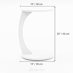 InterGo C Shaped End Table for Couch Small