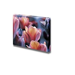 Dark and Yellow Orange Tulips Wall Decor Wood Framed