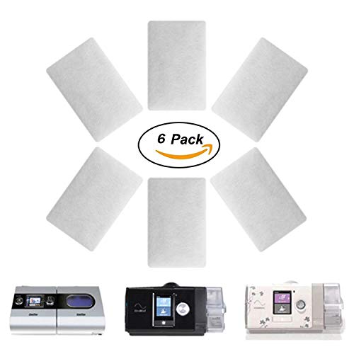 CPAP Filters ResMed - Premium Moocoo Disposable Universal Replacement CPAP Filter Supplies for ResMed AirSense 10 - ResMed AirCurve 10 - ResMed S9 - AirStart - Series CPAP Machines (6pcs)
