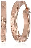 Rose Goldtone Finish Silver Square Tube Hoop Earrings