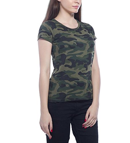 clifton women's army printed half sleeve r-neck t-shirt