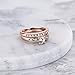 Gold Plated Ring, Round Cut Cubic Zirconia CZ Engagement Wedding Ring Set For Women-Rose Gold Size 7