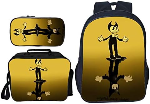 3Pcs/Set Cartoon Game Bendy and The Ink Kids Baby School Bags for Children Backpacks for Boys Schoolbag Student Bookbag