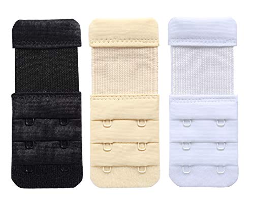 Women Stretchy Bra Extender 2 Hook Soft Elastic Bra Extension Extenders Pack of 3