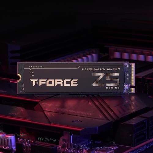 TEAMGROUP T-Force Z540 1TB Gen5x4 DRAM SLC Cache 3D TLC NAND NVMe Phison E26 PCIe M.2 2280 Gaming SSD with Ultra-Thin Graphene Heat Spreader Read/Write 11700/9500 MB/s TM8FF1001T0C129