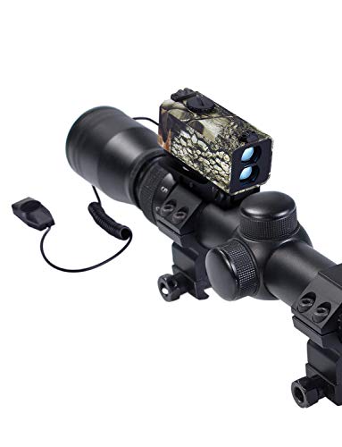 BOBLOV 700m Mini Rifle Scope Mounted Range Finder Tactical Outdoor Hunting Shooting Rangefinder Archery Crossbow Sight Target Speed Measurer with Rail Mount Lightweight (Camouflage)