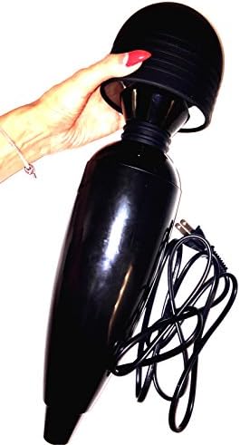 Big Personal Wand Massager Therapeutic for Back Foot Back Head Muscle Neck Shoulder Leg Handheld Feet for Women Men Cord Black Electric Bundle